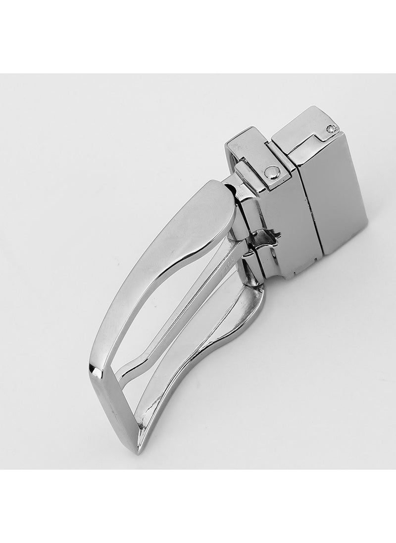 3.5CM Mens Belt Buckle Casual Business 62-Silver-Rotation