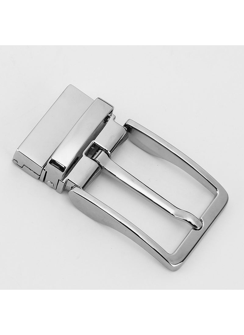 3.5CM Mens Belt Buckle Casual Business 62-Silver-Rotation