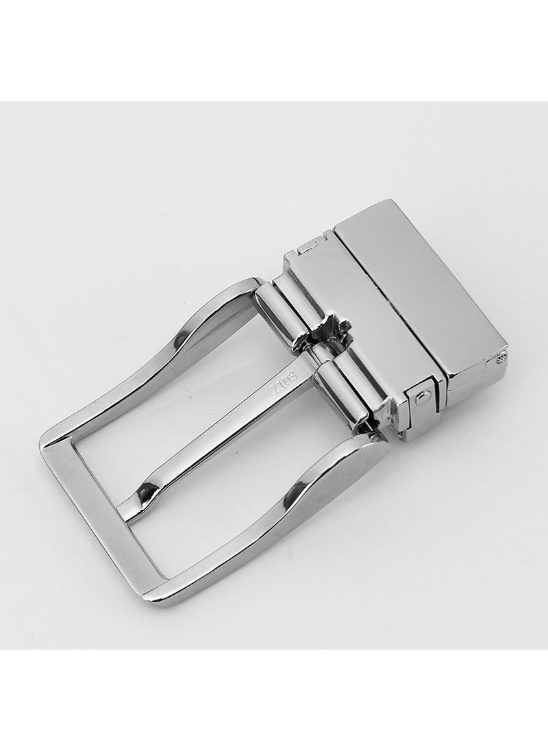 3.5CM Mens Belt Buckle Casual Business 62-Silver-Rotation