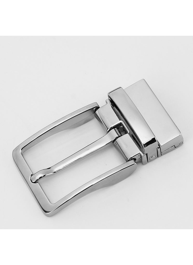 3.5CM Mens Belt Buckle Casual Business 62-Silver-Rotation