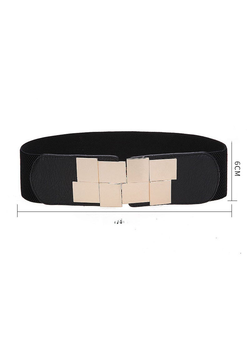 New Fashion Decorative Loose Wide Belt Womens Black Korean Style Body Shaping Dress Waist Cover Super Wide for Summer Black