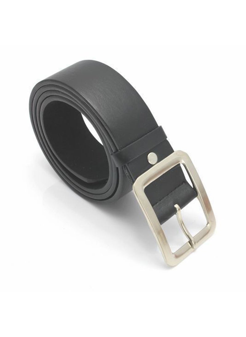 Korean casual belt mens PU Japanese pin buckle belt mens Korean jeans accessories belt belt Black