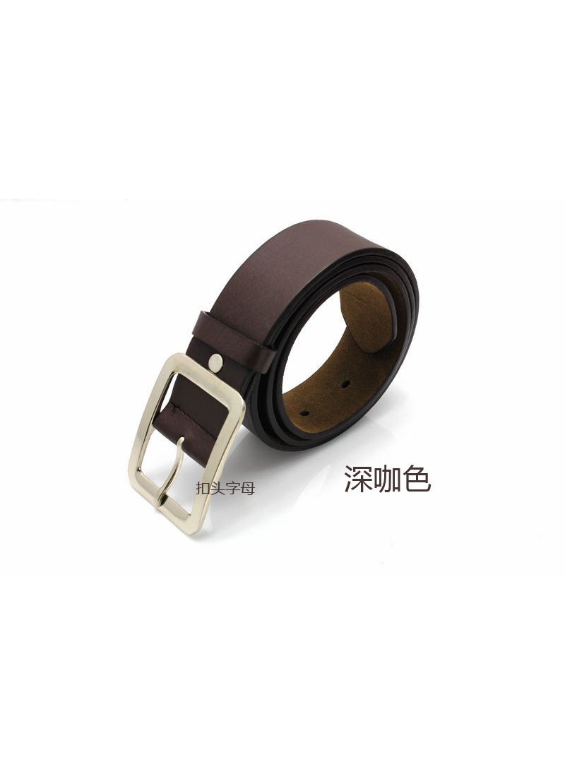 Korean casual belt mens PU Japanese pin buckle belt mens Korean jeans accessories belt belt Coffee