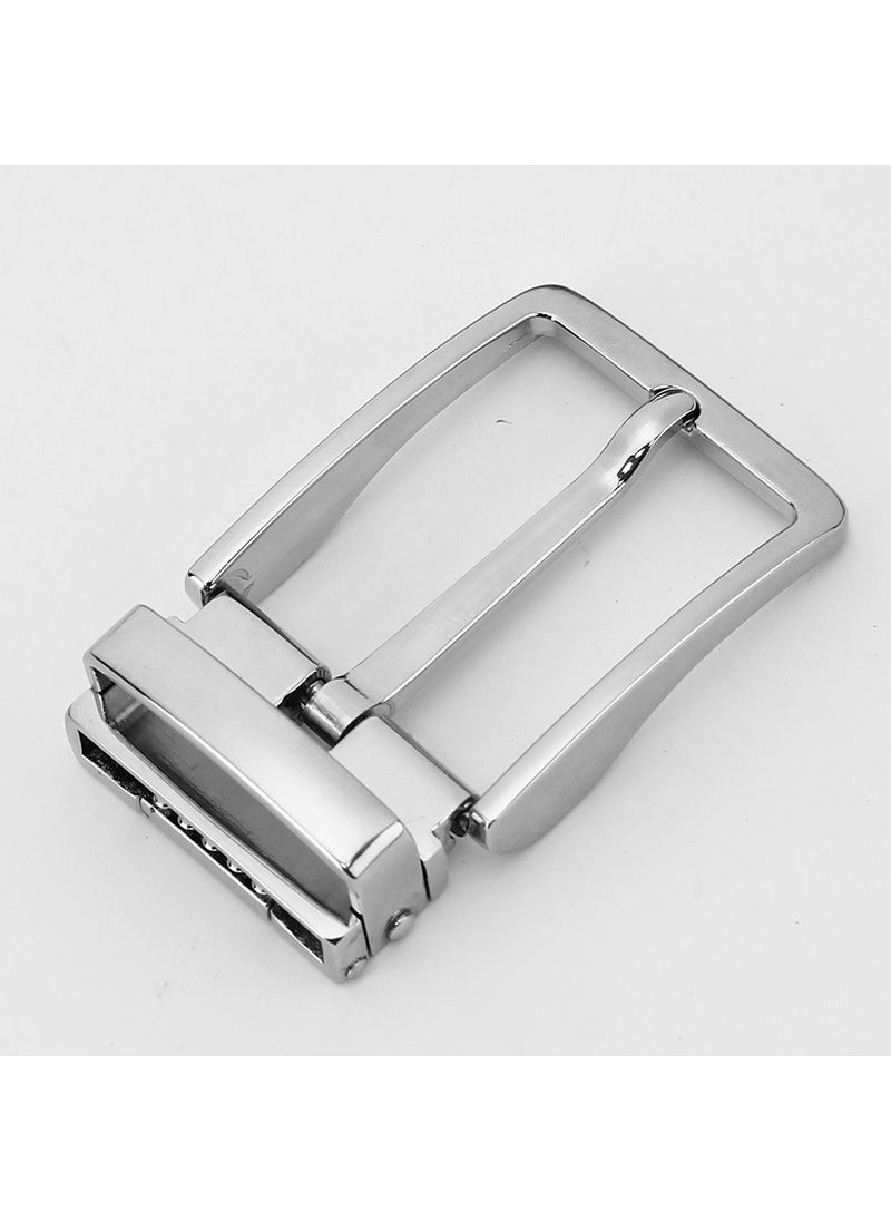 Guan Pin 3.3cm Pin Buckle Belt Buckle Headless Pants Lead Unisex Fashion Joker Belt Factory Outlet 63-Silver