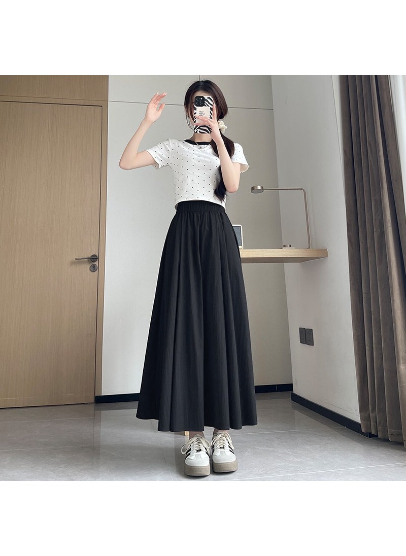 2024 Summer Lazy Long Skirt High Waist Black