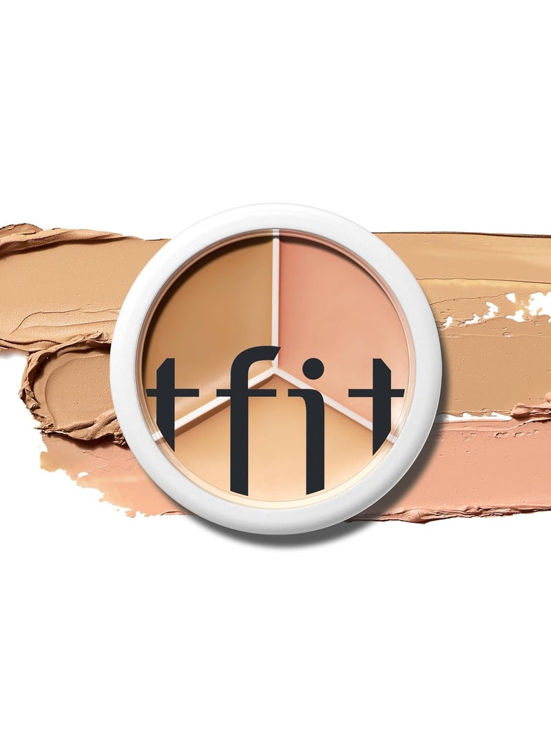 TFIT Cover Up Pro Concealer Palette - 3-in-1 Full Coverage Color Correcting Cream (Hydrating, 02 Warm, 0.52 Oz)