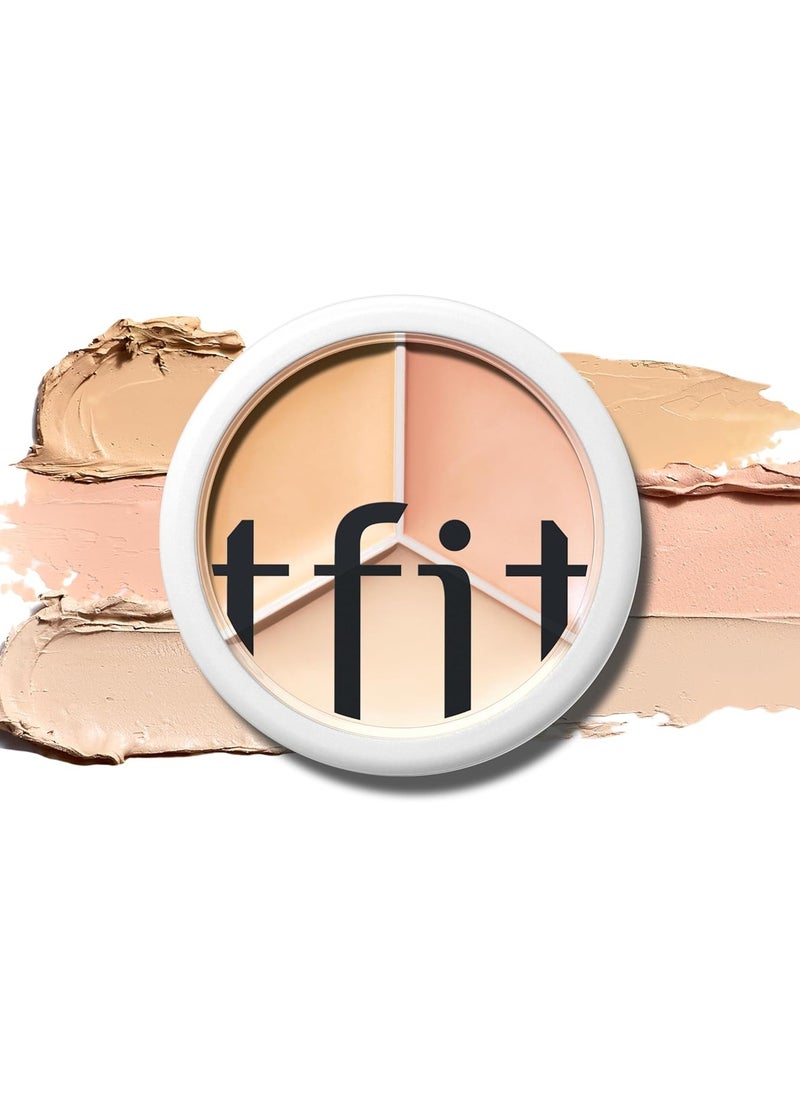 TFIT Cover Up Pro Concealer Palette - 3-in-1 Full Coverage Color Correcting Cream (Hydrating, 03 Cool, 0.52 Oz)