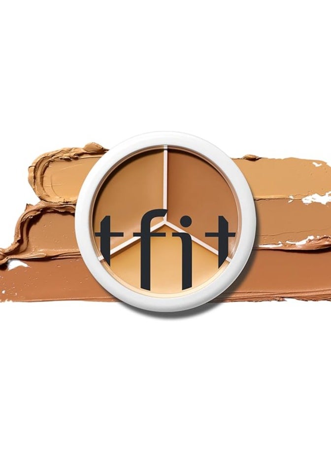 TFIT Cover Up Pro Concealer Palette - 3-in-1 Full Coverage Color Correcting Cream (Hydrating, 04 Dark, 0.52 Oz)