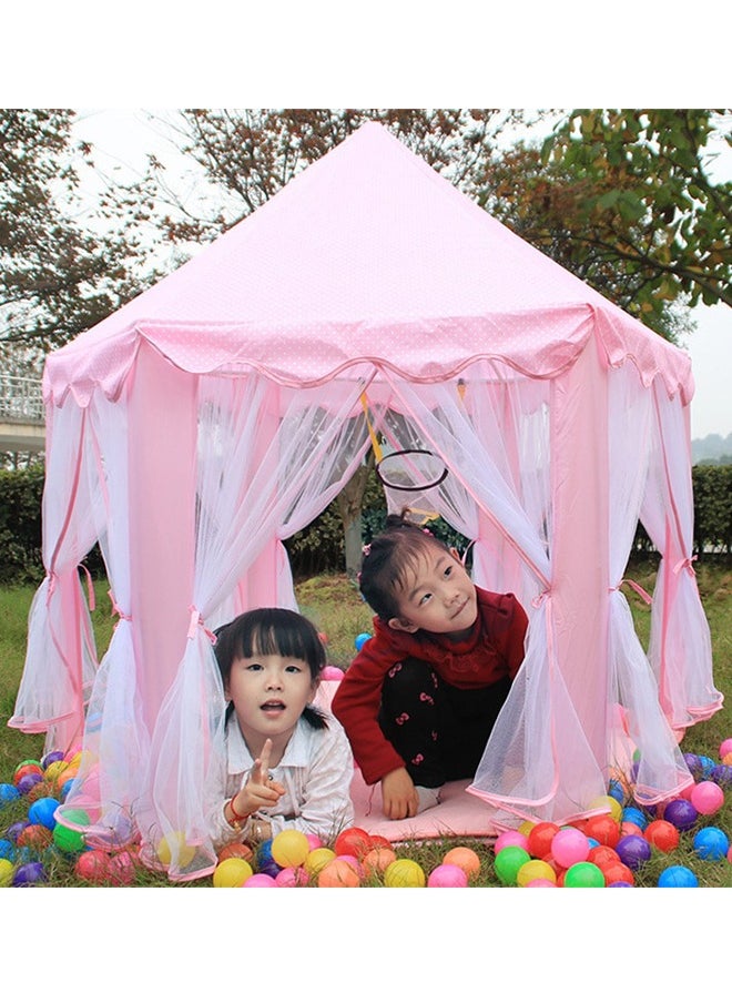 Kid's Tent Indoor And Outdoor Hexagonal Princess Castle Tent Game House Tulle Mosquito Net Tent Children's Game Tent Pink