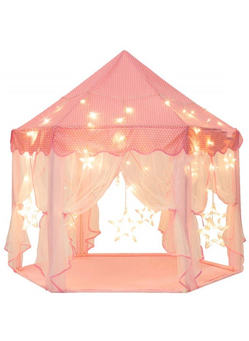 Hexagonal Spire Princess Game Tent, Game House Tent, Tulle Mosquito Proof Indoor And Outdoor Can Be Used, Pink