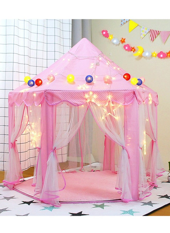 Hexagonal Spire Princess Game Tent, Game House Tent, Tulle Mosquito Proof Indoor And Outdoor Can Be Used, Pink