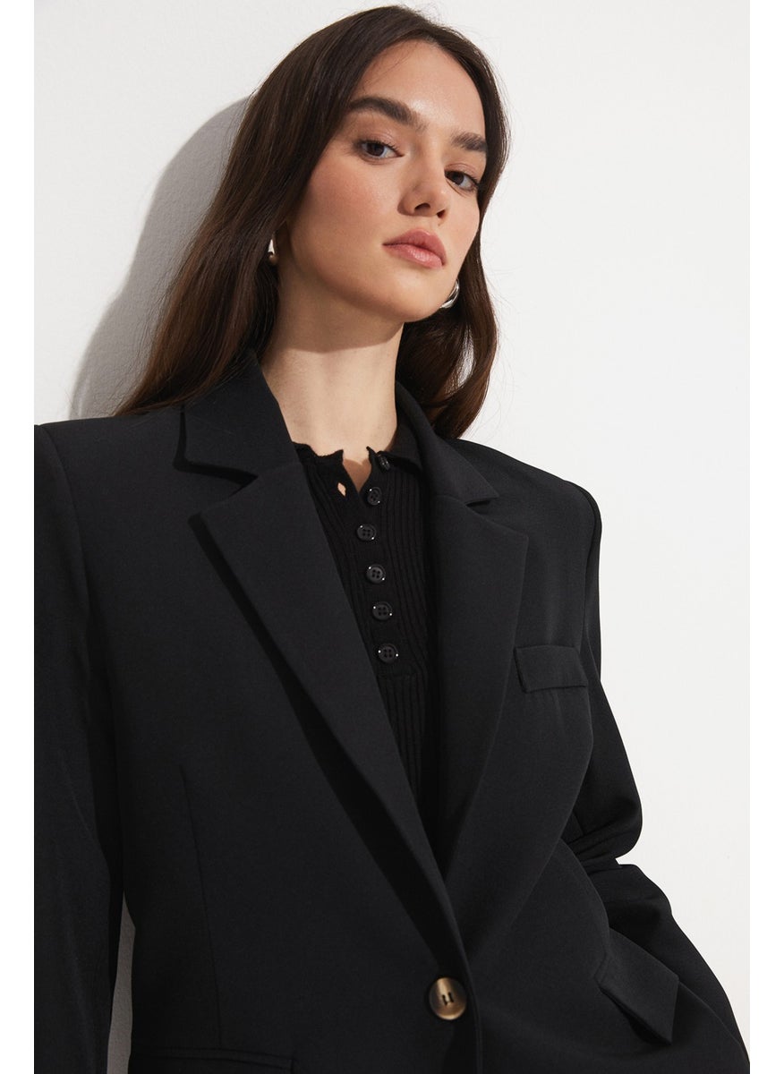 Regular Fit Two-Button Blazer Jacket