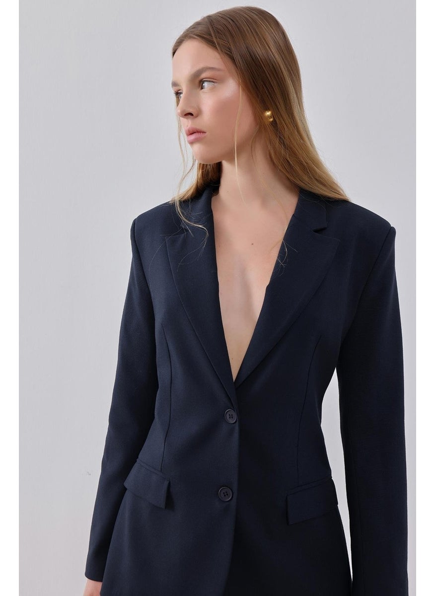 Navy Blue Padded Lined Jacket