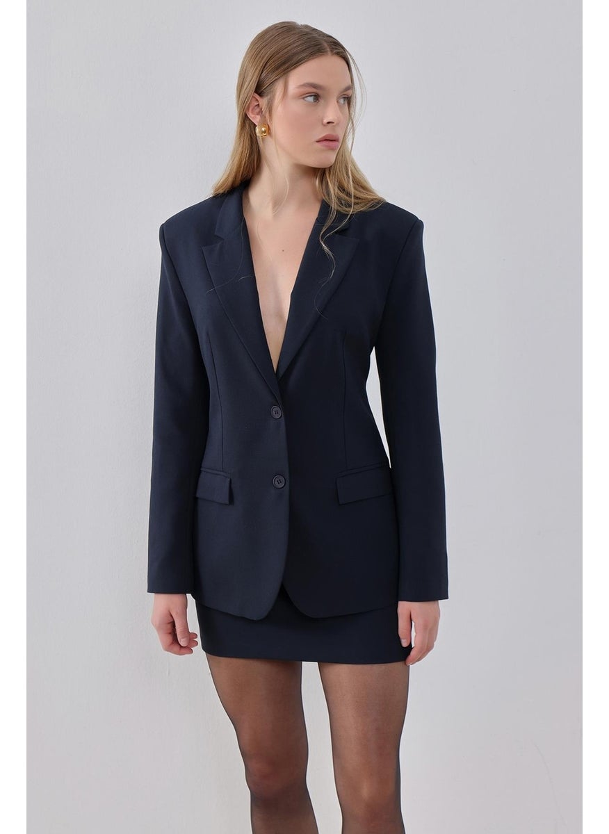 Navy Blue Padded Lined Jacket