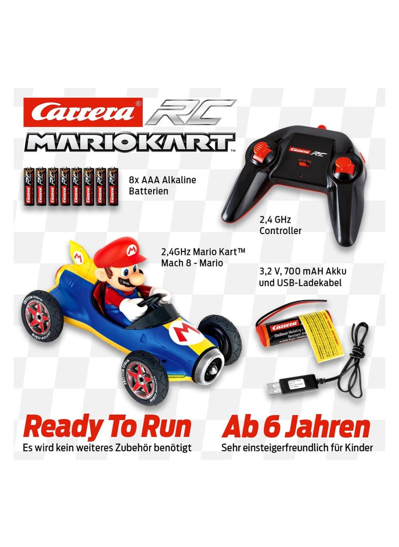 RC Mario Kart Mach 8 Mario Controllable Car | Remote Control Toy for Kids | High-Speed Fun and Action | Perfect for Mario Kart Fans and Collectors