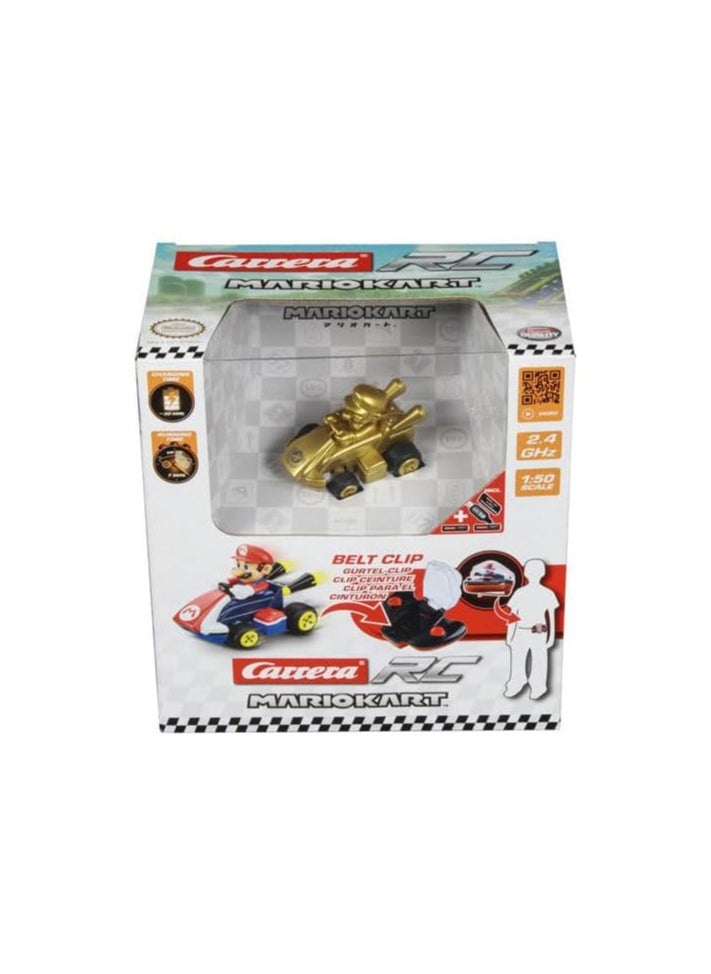 2.4 GHz Mario Kart Mini RC - Mario Gold Edition | Remote Control Toy for Kids | Turbo Speed, Precise Steering | Eco-Friendly Paperbox Packaging | Fun Racing Toy