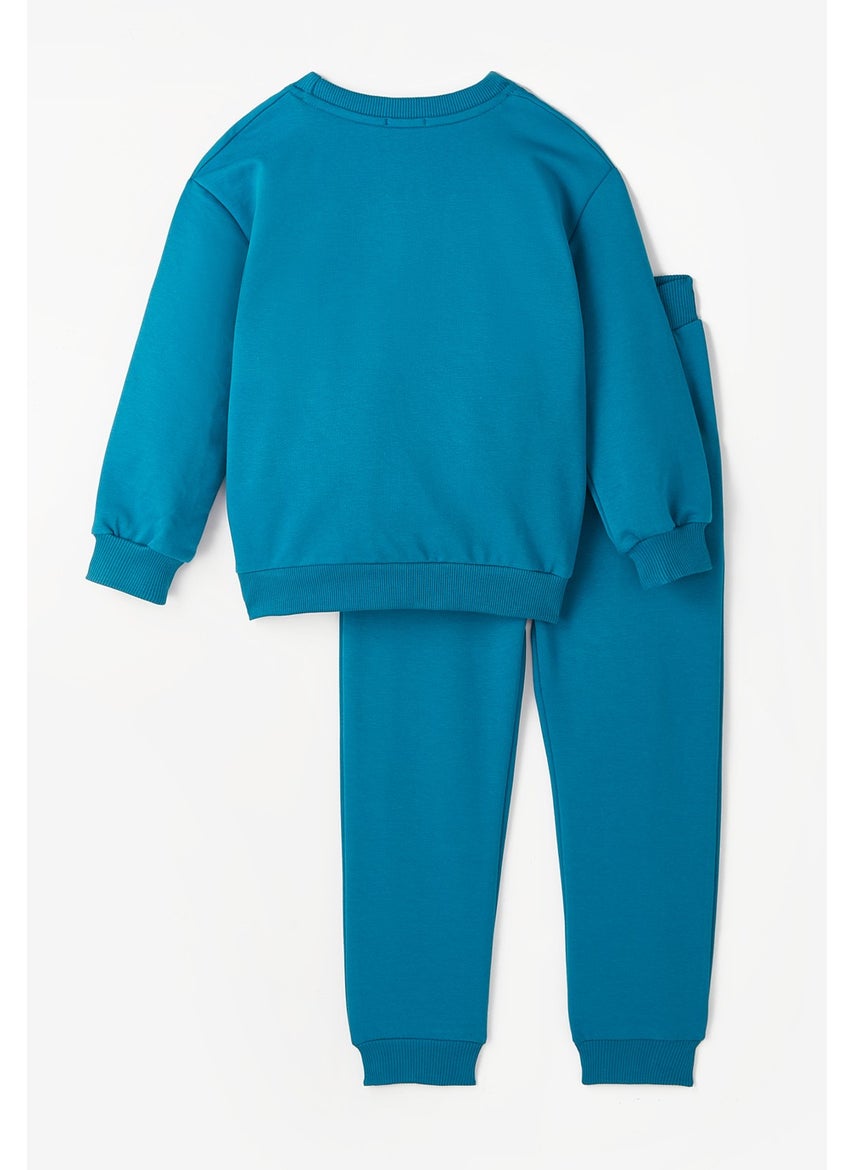 Boy's Embossed Slogan Printed Tracksuit