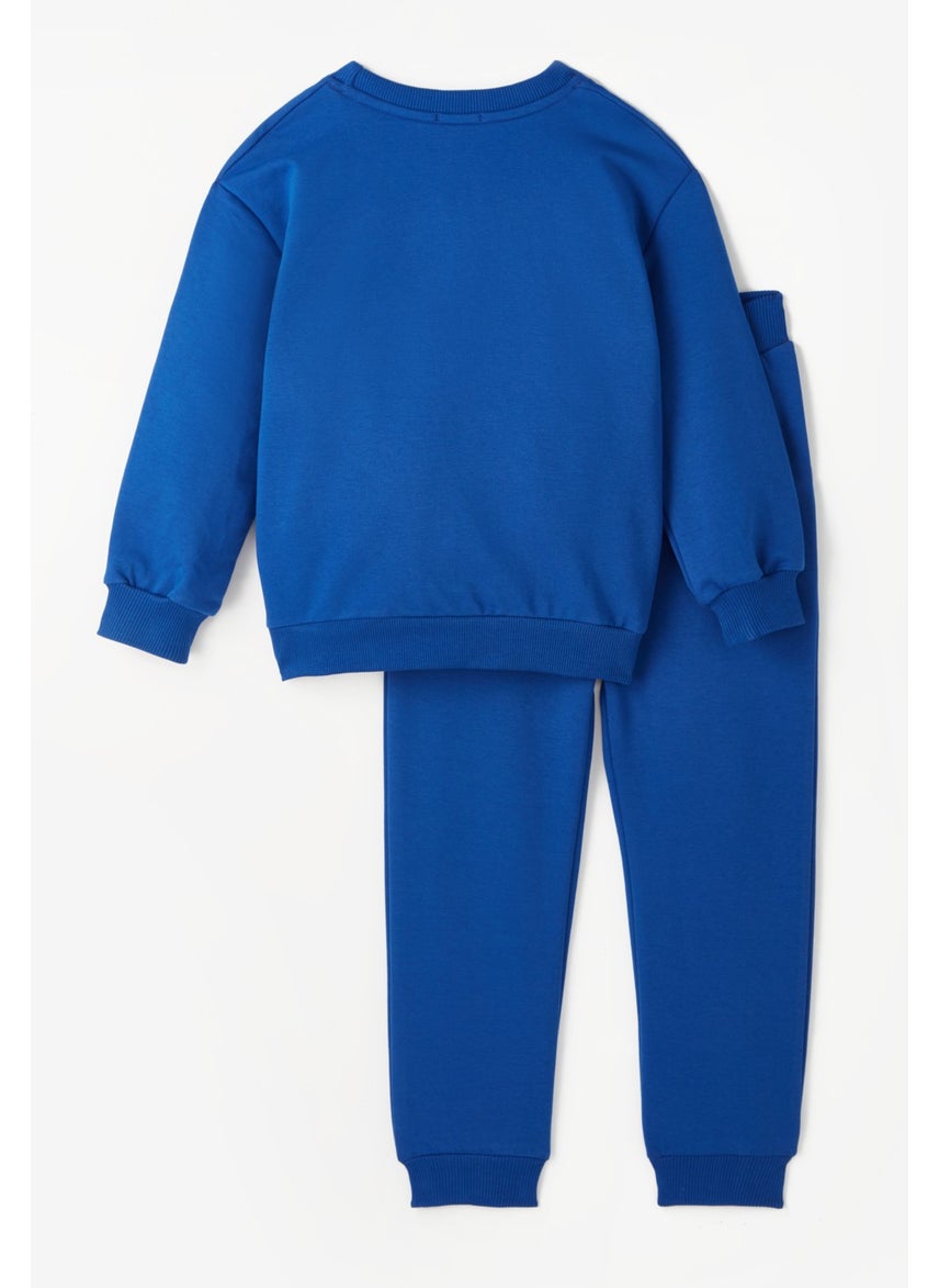 Boy's Embossed Slogan Printed Tracksuit