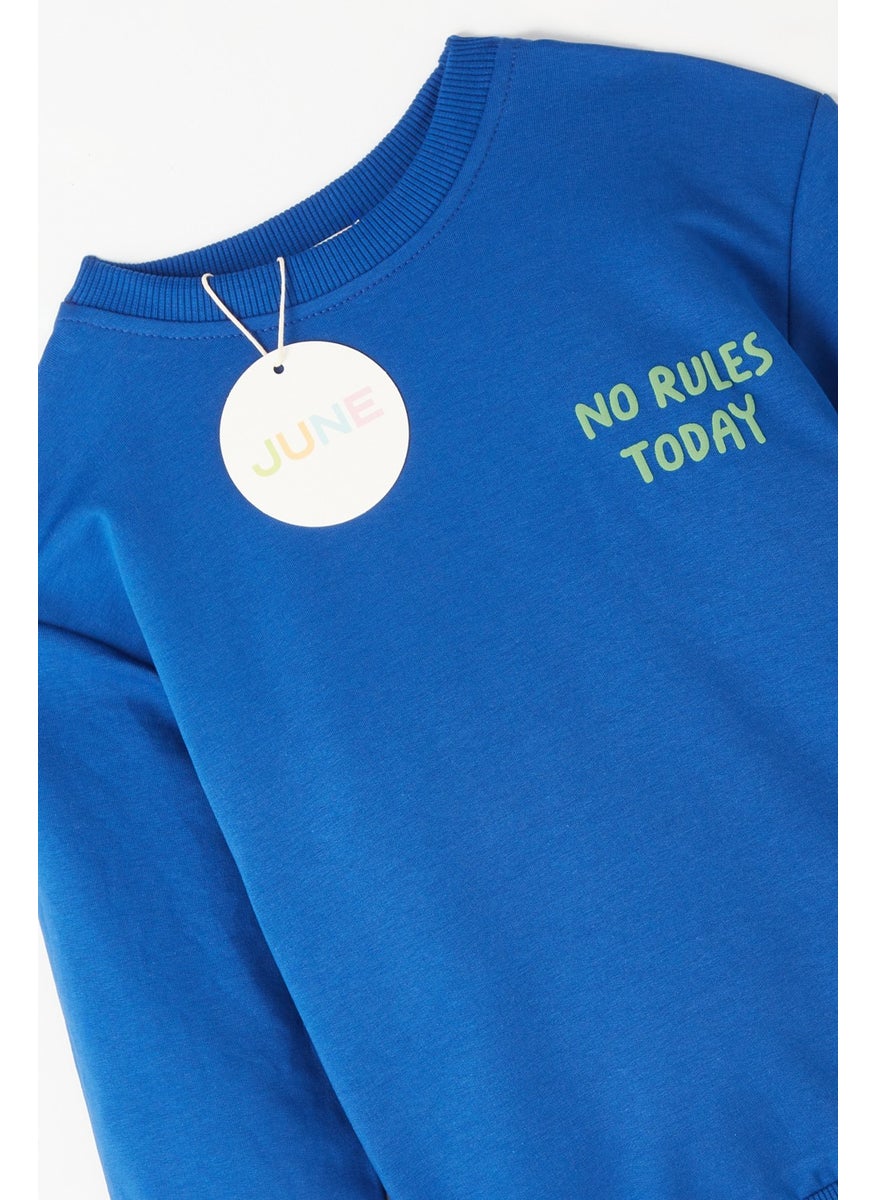 Boy's Embossed Slogan Printed Tracksuit