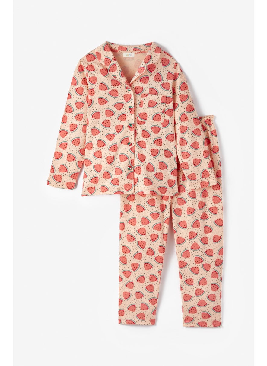 Kids Strawberry Patterned Pajama Set