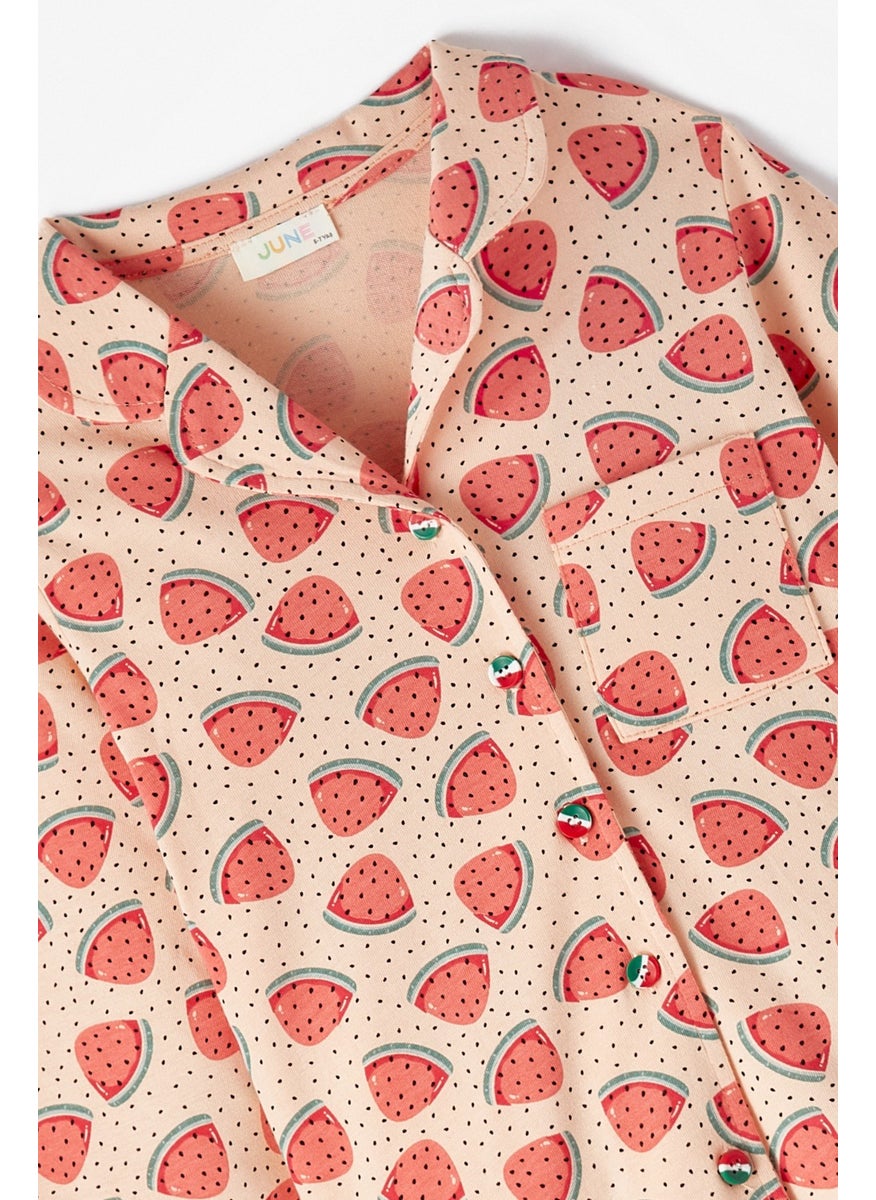 Kids Strawberry Patterned Pajama Set