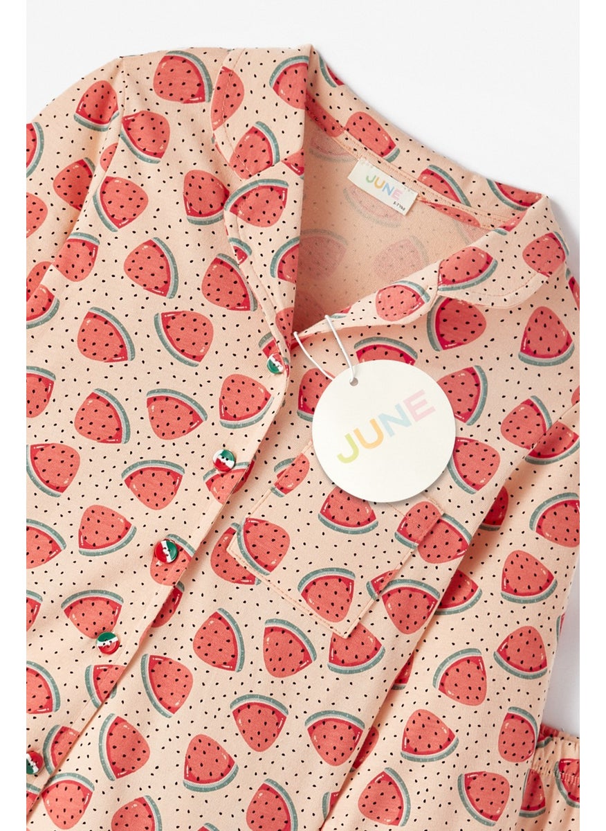 Kids Strawberry Patterned Pajama Set