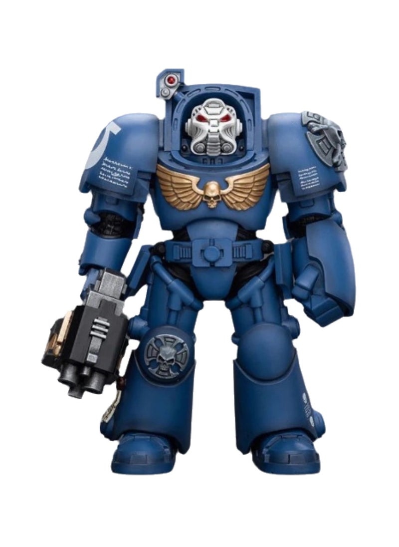 JOYTOY Warhammer 40,000 Action Figures, Ultramarines Terminator Squad Terminator with Storm Bolter, 4.7 Inch 1/18 Warhammer 40K Series Model, Unisex, Adult, New Year Festival, Birthday Gift, Suitable for Children 15 Years Old and Above