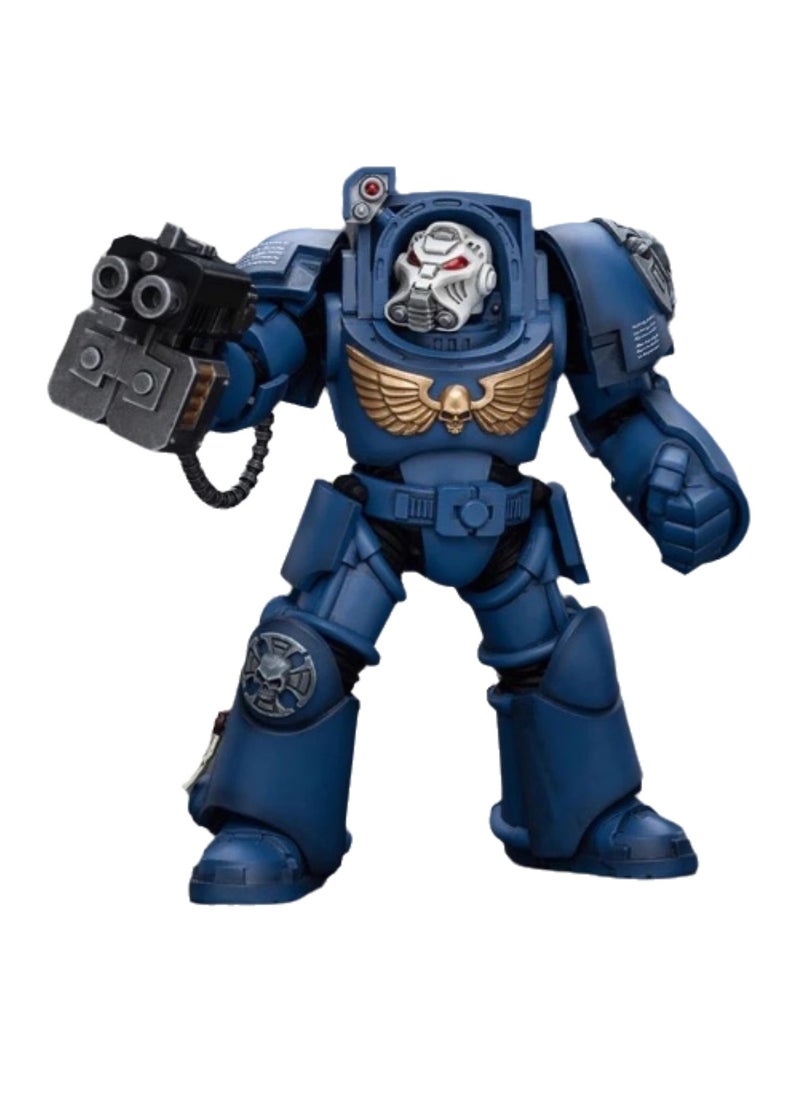 JOYTOY Warhammer 40,000 Action Figures, Ultramarines Terminator Squad Terminator with Storm Bolter, 4.7 Inch 1/18 Warhammer 40K Series Model, Unisex, Adult, New Year Festival, Birthday Gift, Suitable for Children 15 Years Old and Above