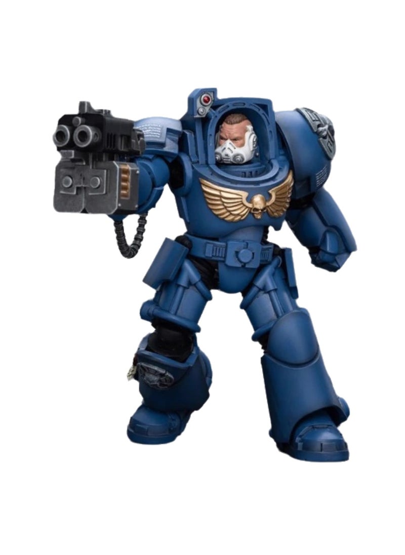 JOYTOY Warhammer 40,000 Action Figures, Ultramarines Terminator Squad Terminator with Storm Bolter, 4.7 Inch 1/18 Warhammer 40K Series Model, Unisex, Adult, New Year Festival, Birthday Gift, Suitable for Children 15 Years Old and Above