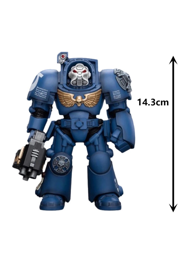 JOYTOY Warhammer 40,000 Action Figures, Ultramarines Terminator Squad Terminator with Storm Bolter, 4.7 Inch 1/18 Warhammer 40K Series Model, Unisex, Adult, New Year Festival, Birthday Gift, Suitable for Children 15 Years Old and Above