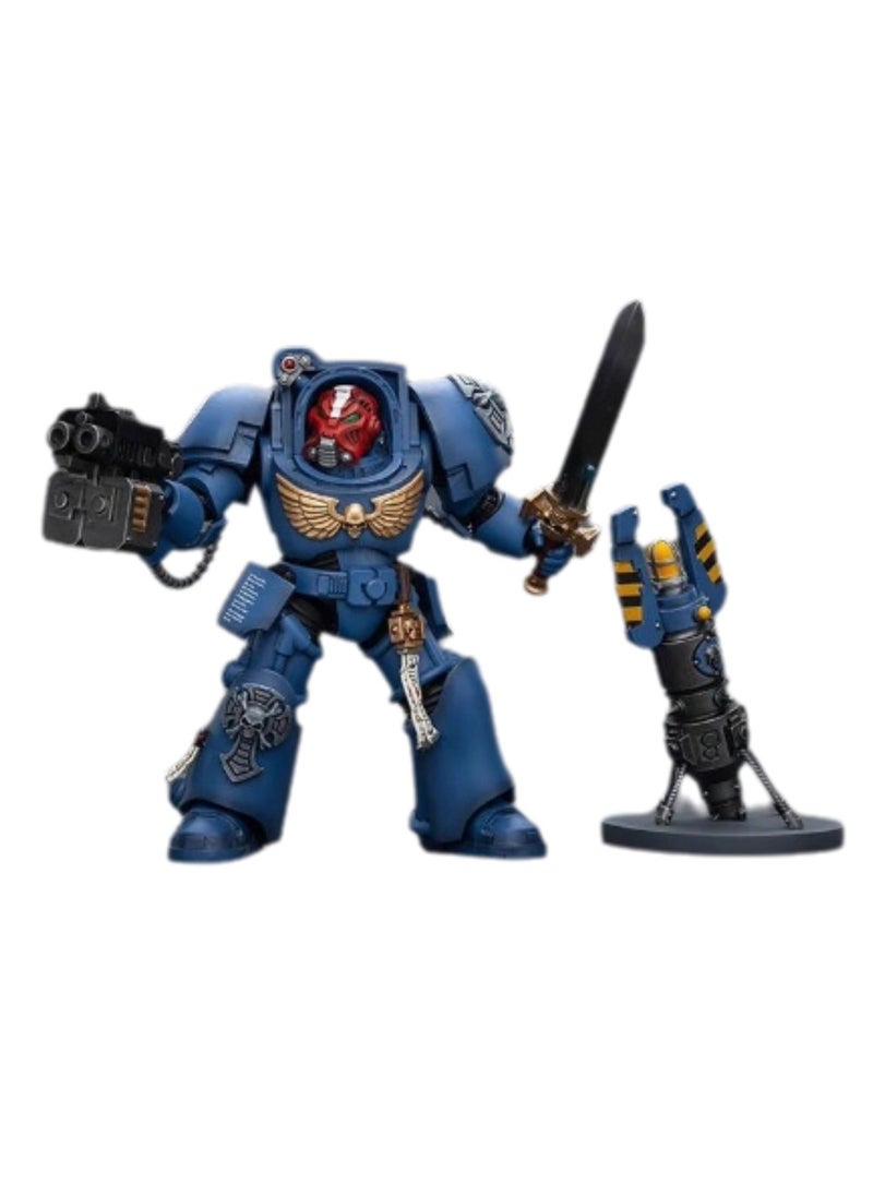 JOYTOY Warhammer 40,000 Action Figures, Ultramarines Terminator Squad Sergeant with Energy Sword and Teleport Locator, 4.7 Inch 1/18 Warhammer 40K Series Model, Unisex, Adult, New Year Festival, Birthday Gift, Suitable for Children 15 Years Old and Above