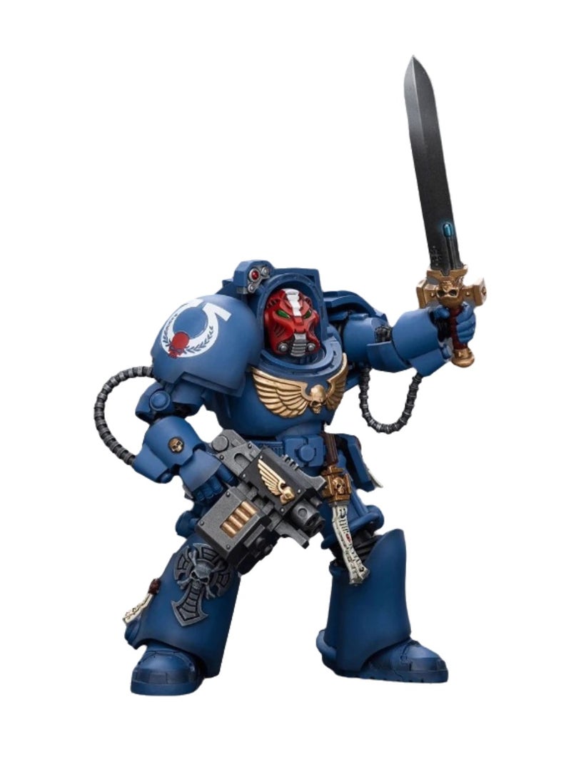 JOYTOY Warhammer 40,000 Action Figures, Ultramarines Terminator Squad Sergeant with Energy Sword and Teleport Locator, 4.7 Inch 1/18 Warhammer 40K Series Model, Unisex, Adult, New Year Festival, Birthday Gift, Suitable for Children 15 Years Old and Above