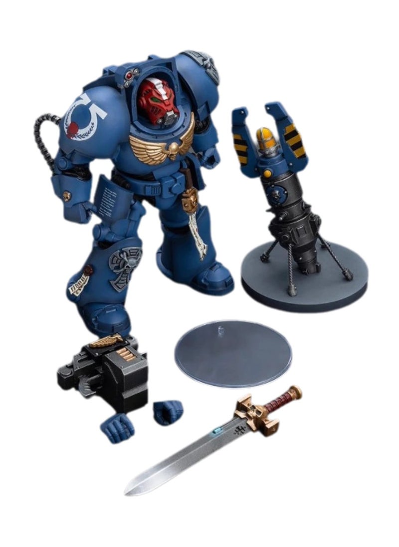 JOYTOY Warhammer 40,000 Action Figures, Ultramarines Terminator Squad Sergeant with Energy Sword and Teleport Locator, 4.7 Inch 1/18 Warhammer 40K Series Model, Unisex, Adult, New Year Festival, Birthday Gift, Suitable for Children 15 Years Old and Above