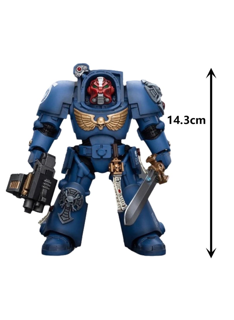 JOYTOY Warhammer 40,000 Action Figures, Ultramarines Terminator Squad Sergeant with Energy Sword and Teleport Locator, 4.7 Inch 1/18 Warhammer 40K Series Model, Unisex, Adult, New Year Festival, Birthday Gift, Suitable for Children 15 Years Old and Above