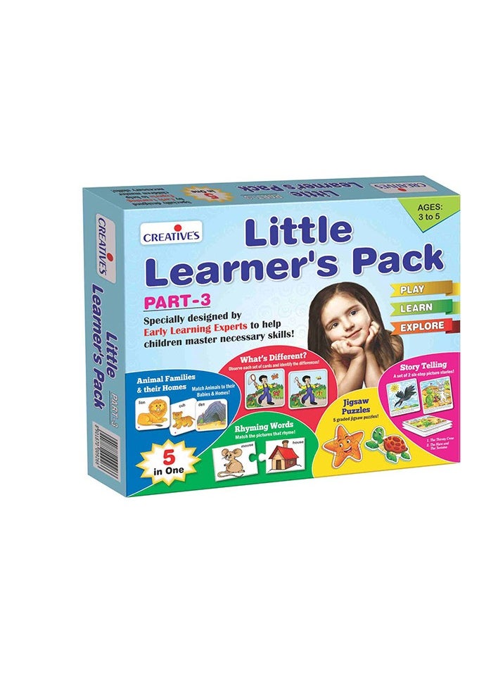 Creative's Little Learner's Pack Part-3 | Early Learner kit | Learning & Educational Game for Kids | Fun Game for Kids | Matching Skills | Puzzles & Card Game | 5 in One Pack | Ages 3 to 5 Year