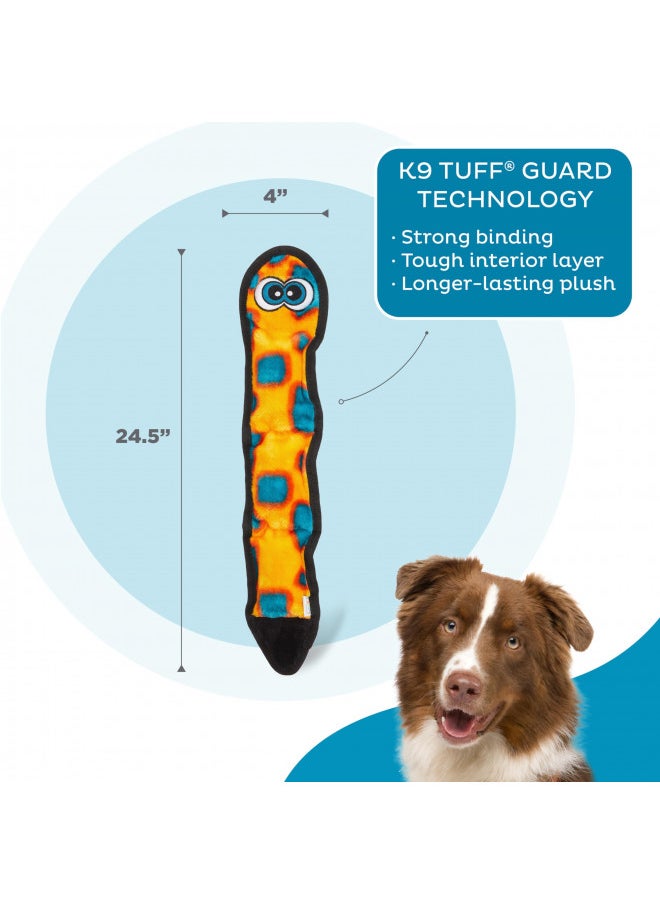 Outward Hound Durablez Tough Plush Squeaky Dog Toy, Snake, Orange, Large