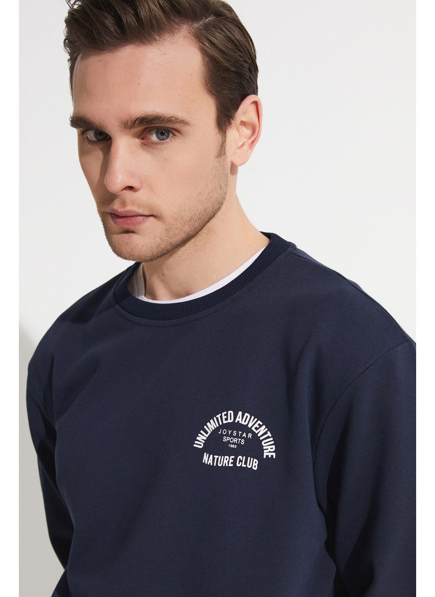 Men's Regular Fit Printed Crew Neck Sweatshirt