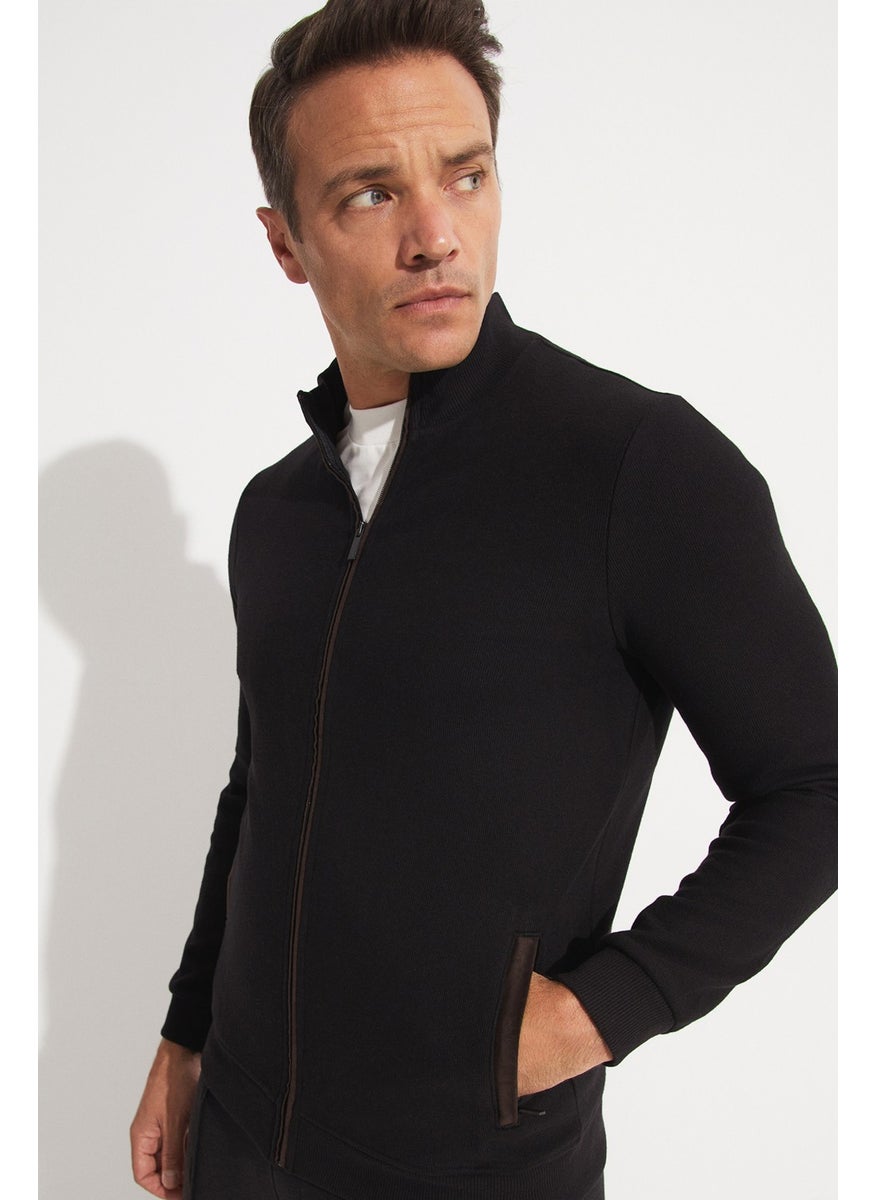 Exclusive Men's Regular Fit Zippered Sweatshirt