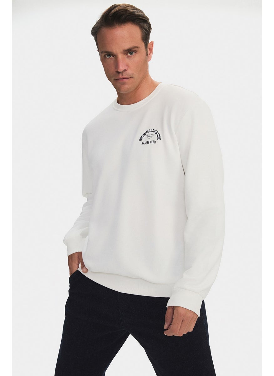 Men's Regular Fit Printed Crew Neck Sweatshirt