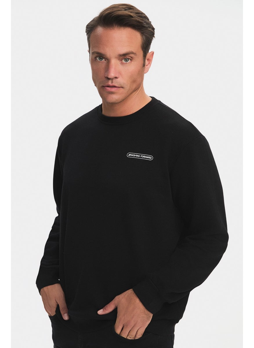 Men's Regular Fit Printed Crew Neck Sweatshirt