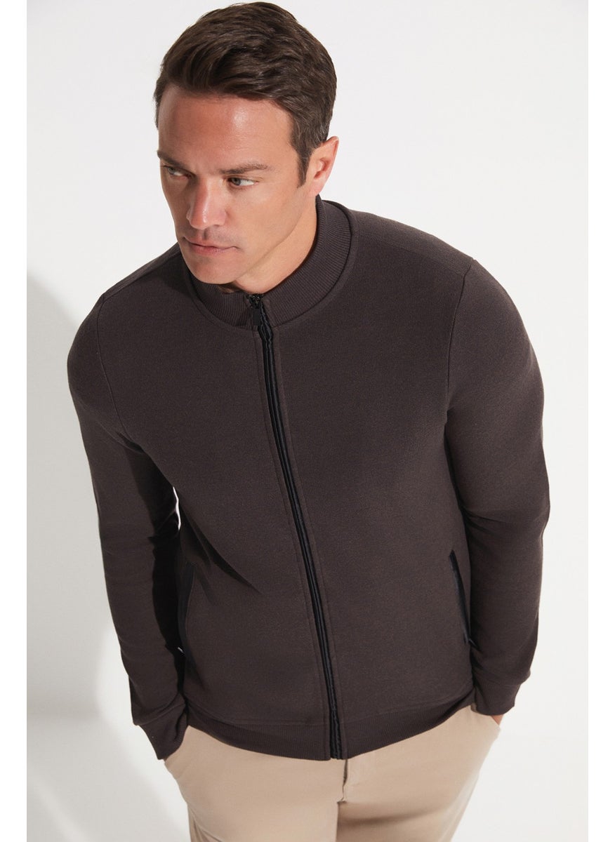 Exclusive Men's Regular Fit Zippered Sweatshirt