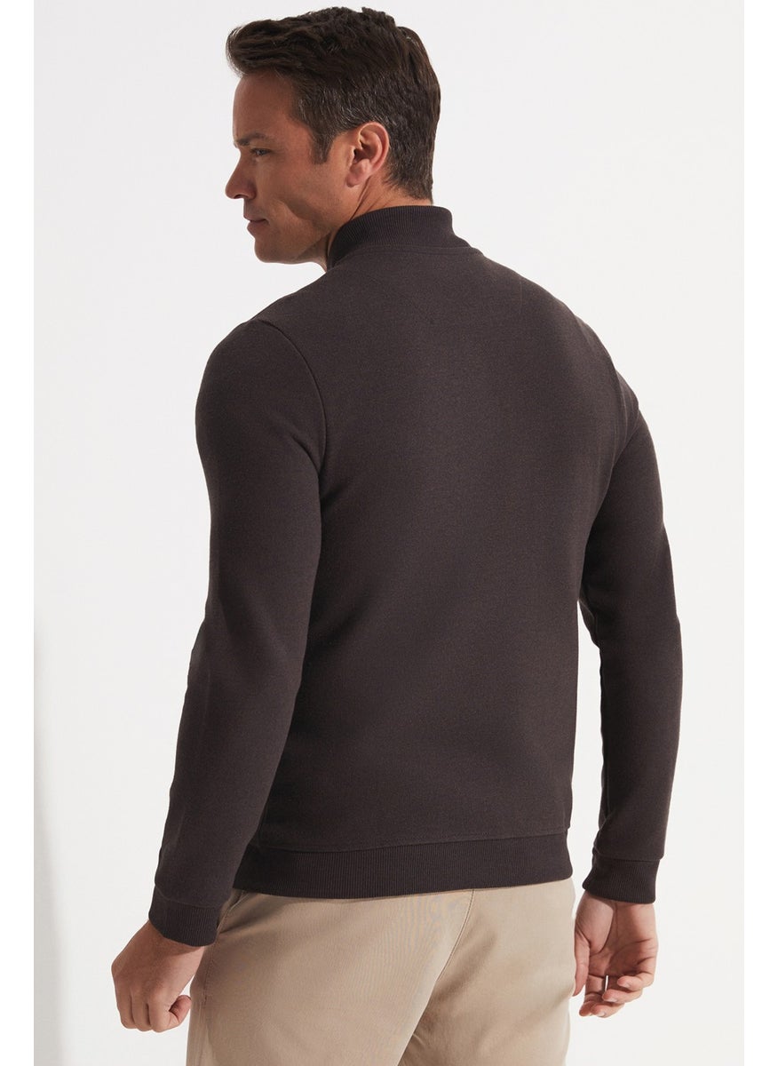 Exclusive Men's Regular Fit Zippered Sweatshirt