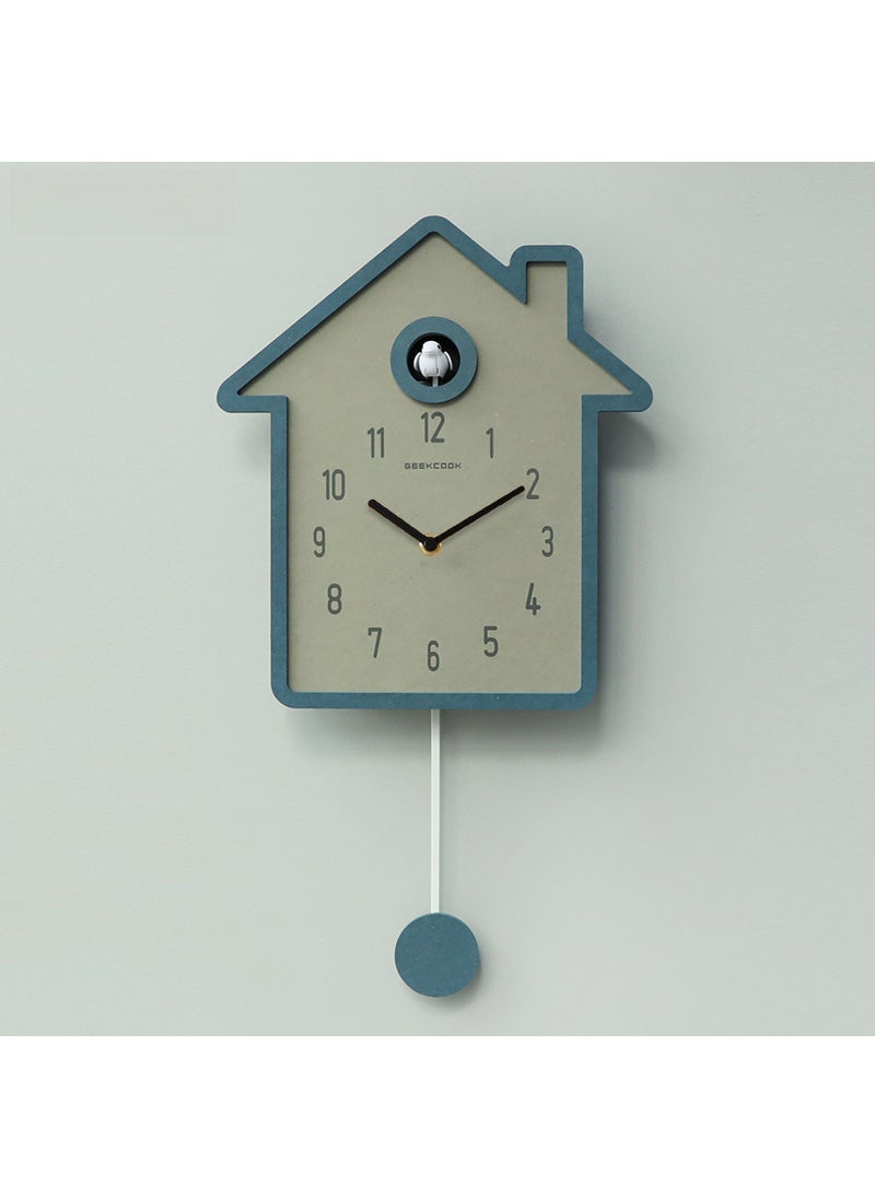 Minimalist Nordic Cuckoo Clock Wheat Fields Colorful Chiming Blue