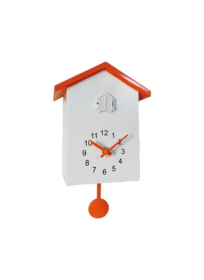 Cuckoo Wall Clock Children's Room Plane Clock Watch Wall Decor Orange Colour:Orange Body:L