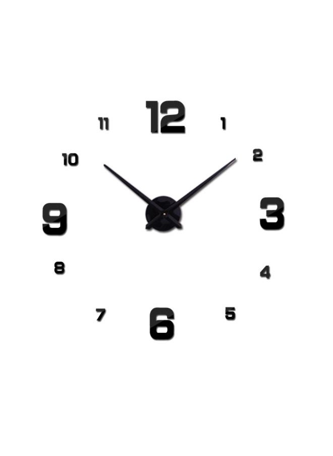 DIY European Numbers Patterned Quartz Wall Clock Black 15x10x4.5cm