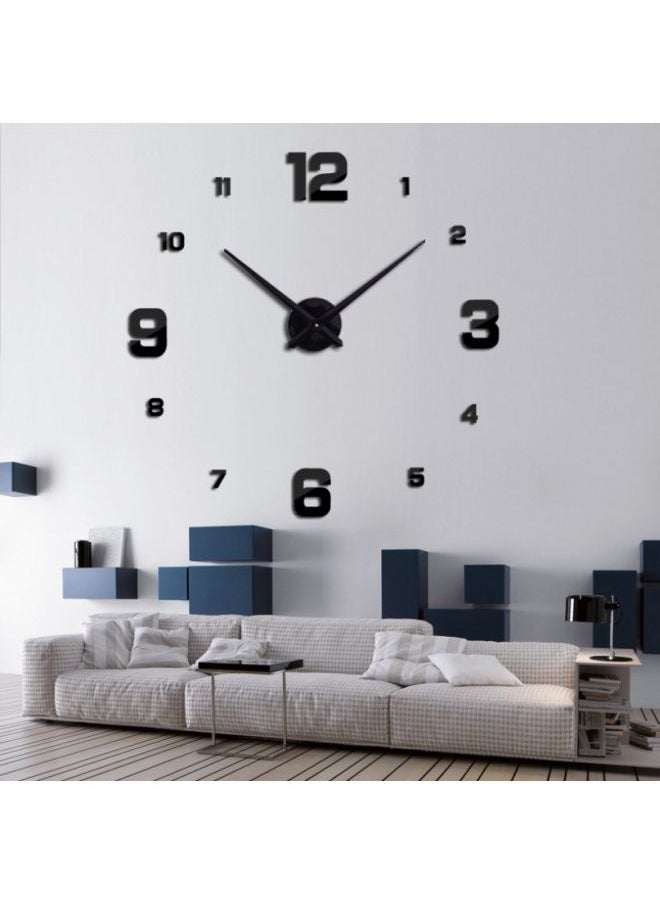 DIY European Numbers Patterned Quartz Wall Clock Black 15x10x4.5cm