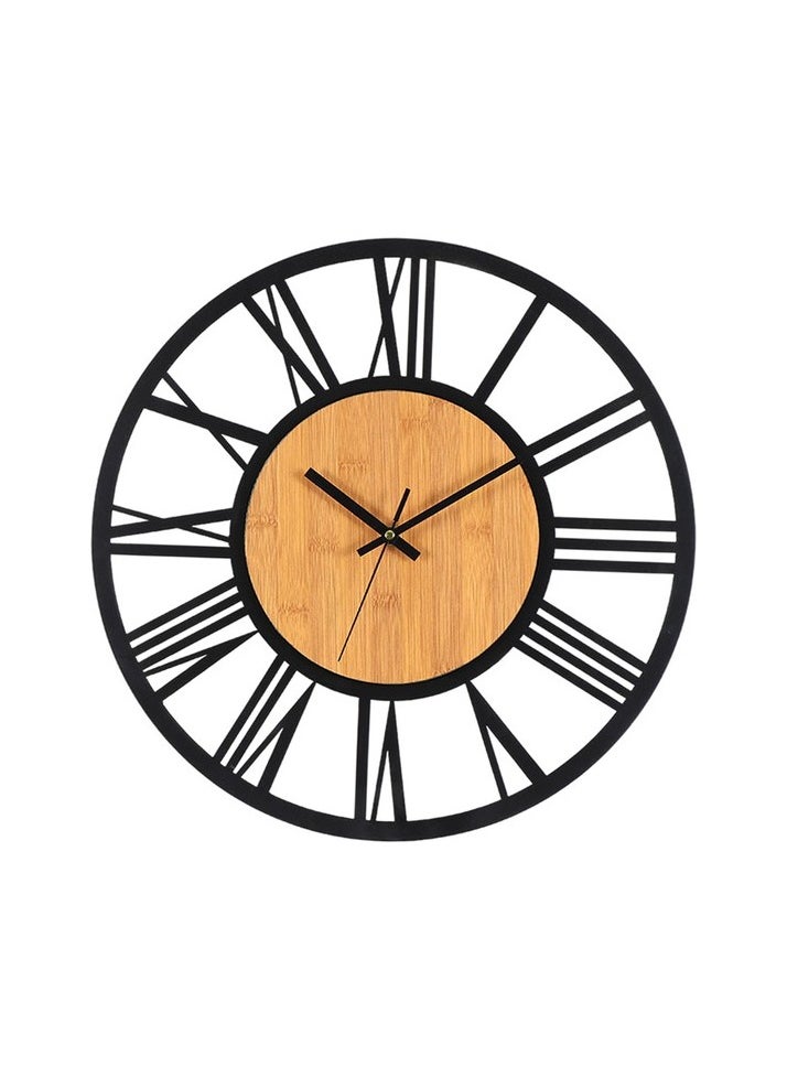 Large Wall Clock Retro Hollow Innovation Ancient Vintage Romanian Clock