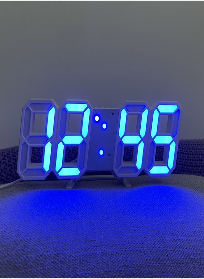 3D digital alarm clock creative intelligent photosensitive LED wall mounted clock