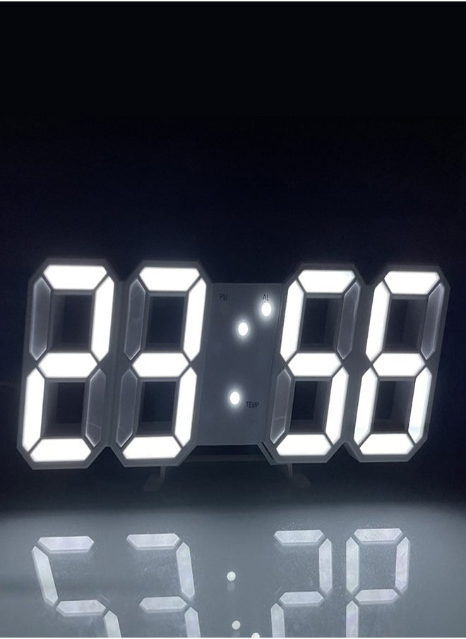 3D digital alarm clock creative intelligent photosensitive LED wall mounted clock