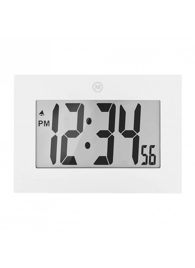 MARATHON Large Digital Wall Clock with 8 Display, White - Easy to Read